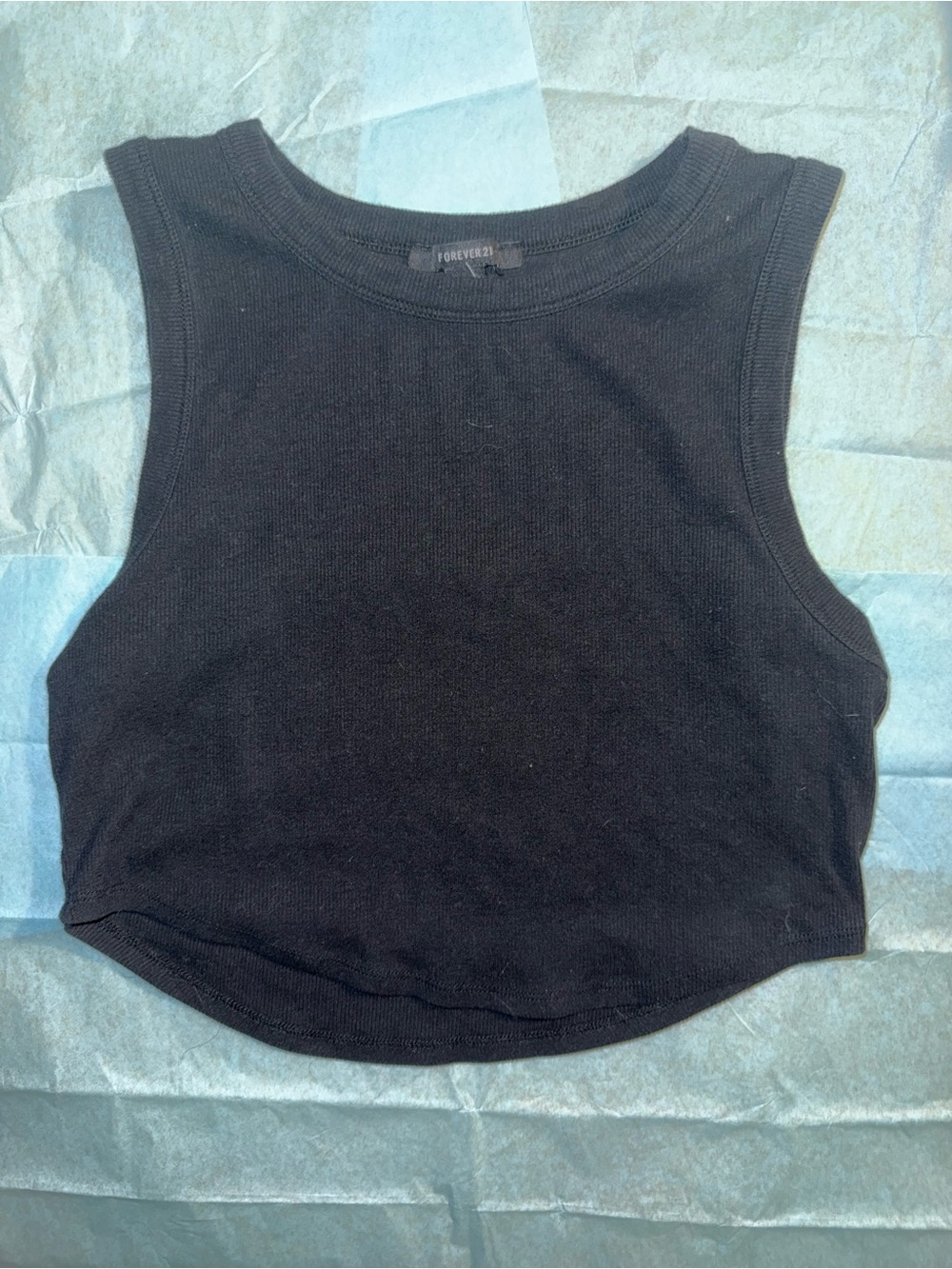 Forever 21 Black Cropped Tank Top